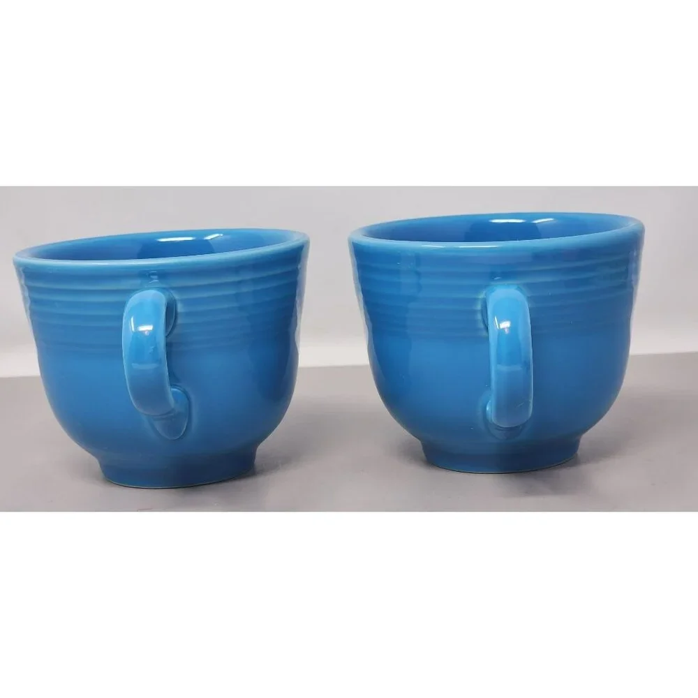 Set Of 5 Homer Laughlin Fiestaware Assorted Colored Ceramic Mugs‎ With Handle